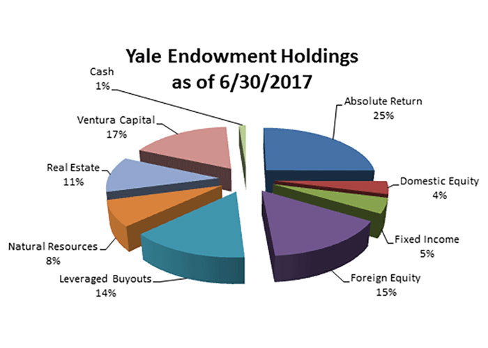 Yale Endowment Holdings pie chart